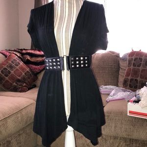 Poestry Women’s/juniors black short sleeve vest